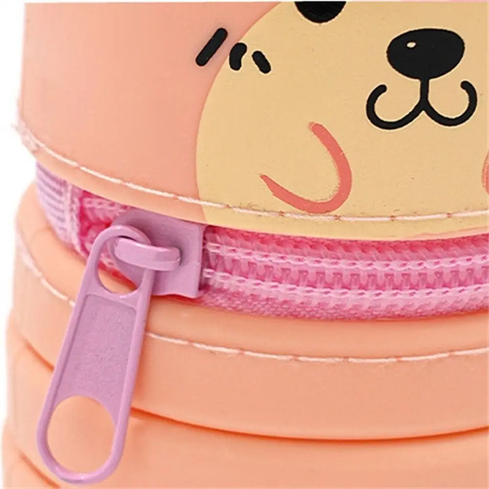 เคสดินสอซิลิโคนใหม่ซิลิโคนกระเป๋าจัดระเบียบเครื่องเขียนมีซิปรูปสัตว์กระเป๋าดินสอ