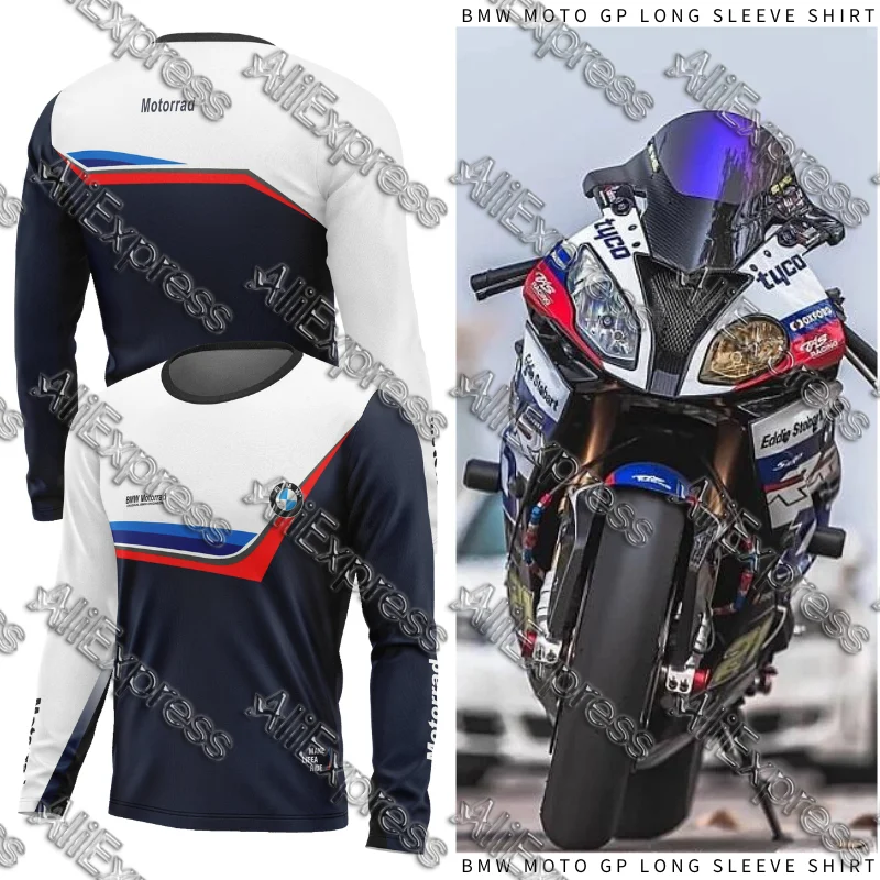 

Летняя мотоциклетная рубашка BMW с длинным рукавом для мужчин, трикотаж для мотокросса, велосипед, велоспорт, быстросохнущая дышащая спортивная рубашка BMW