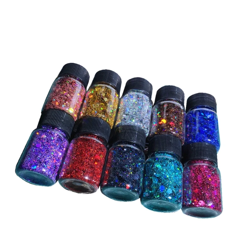 

10 Colors Resin Chunky Glitters Epoxy Resin Chunky Hexagons Sequins Pigment 10g