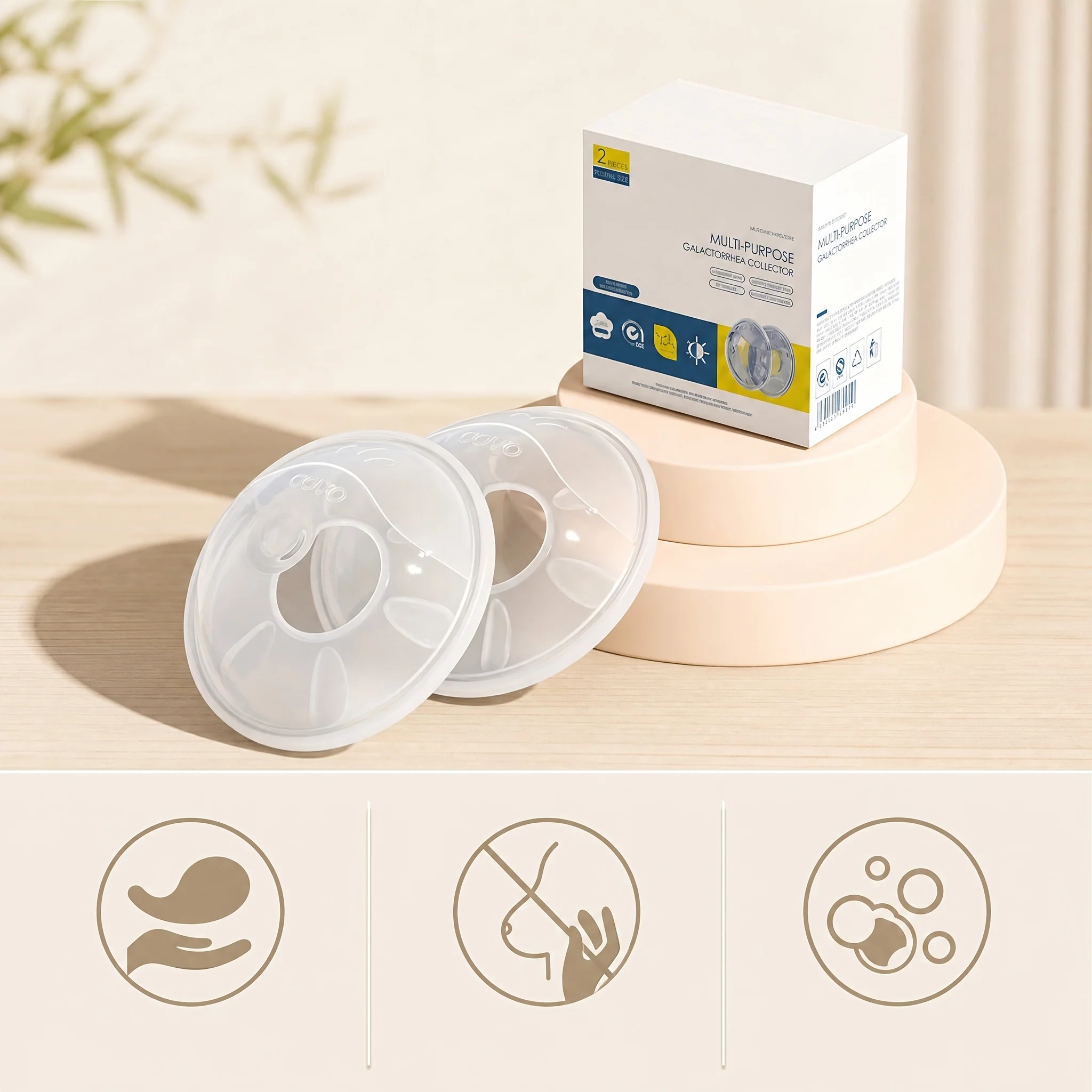 2pcs Soft Silicone Breast Shield Protector, Breast Shell, Reusable Nursing Pad Portable Travel Nursing Cup for Breastfeeding