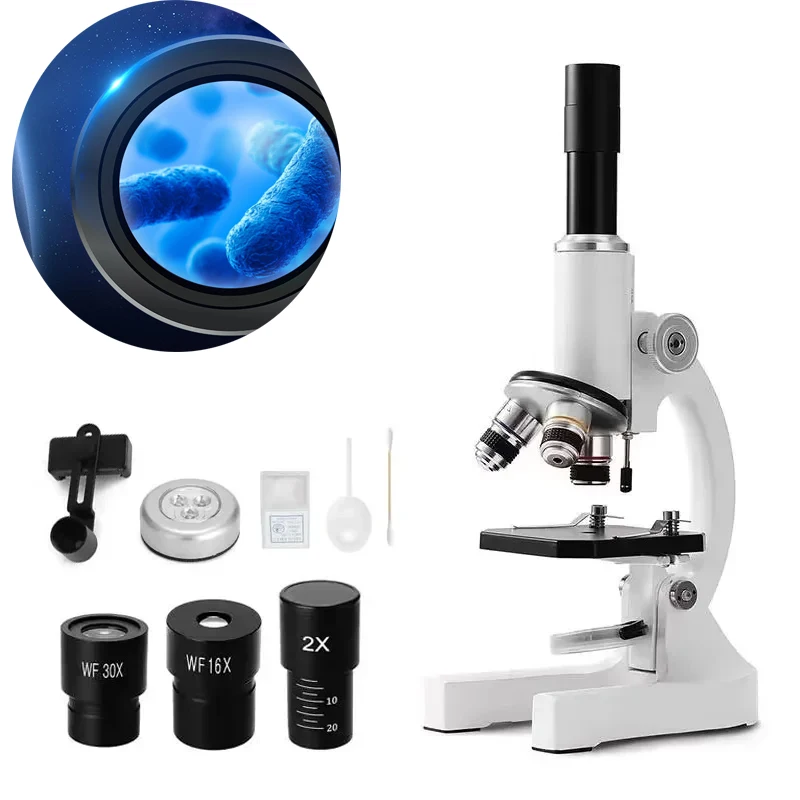 

New Optical Microscope for Adults Kids 64X-2400X Magnification Compound Microscope with Microscope Slides Fill Light