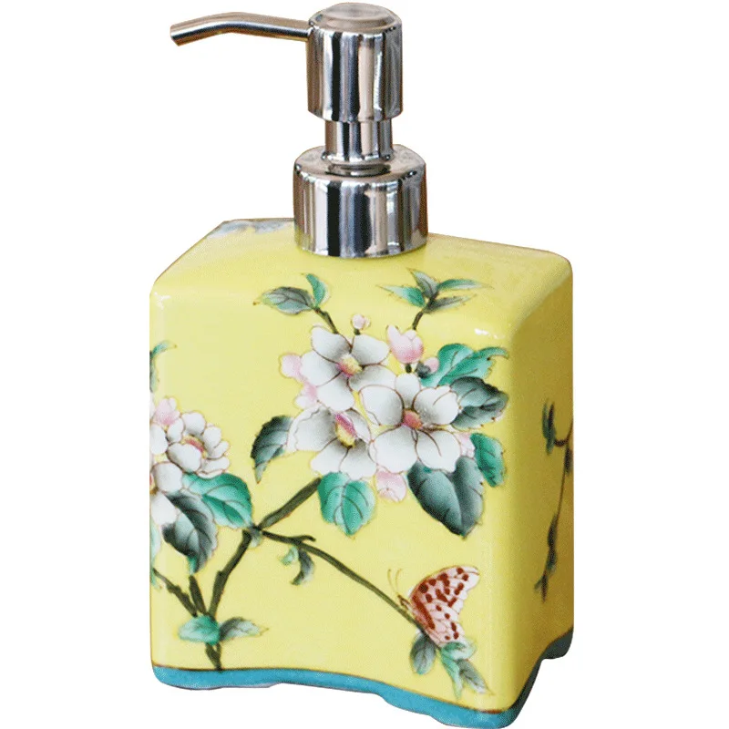 

Дозатор для мыла Керамический дозатор жидкого мыла Бутылка с насосом для лосьона Кухонная столешница Ванная комната Фарфоровый дозатор мыла для рук с цветочным принтом