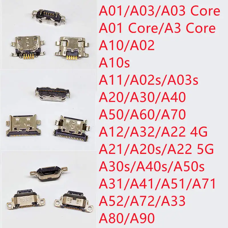 10szt Do Samsung A12 A10s A21s A11 A20s A22 A32 A33 A01 A30s A31 A51 A50s A71 A70s A52 A72 Złącze ładowania USB Port ładowania