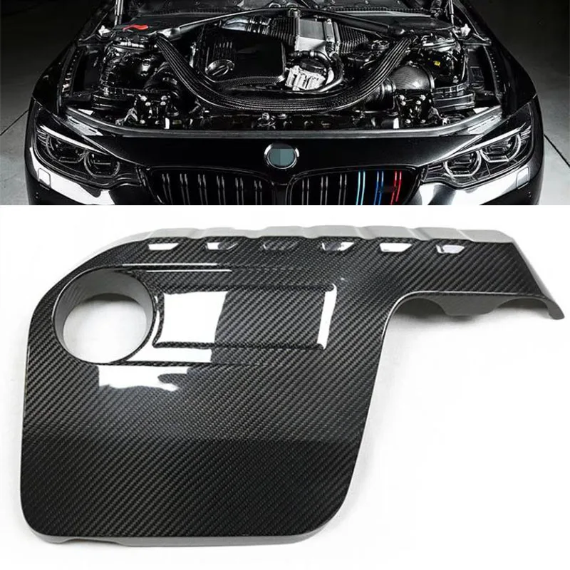 For BMW F87 M2C F80 M3 F82 F83 M4 2014-2020 Real Dry Carbon Fiber Engine Bay Cover Decorative Protection Panel