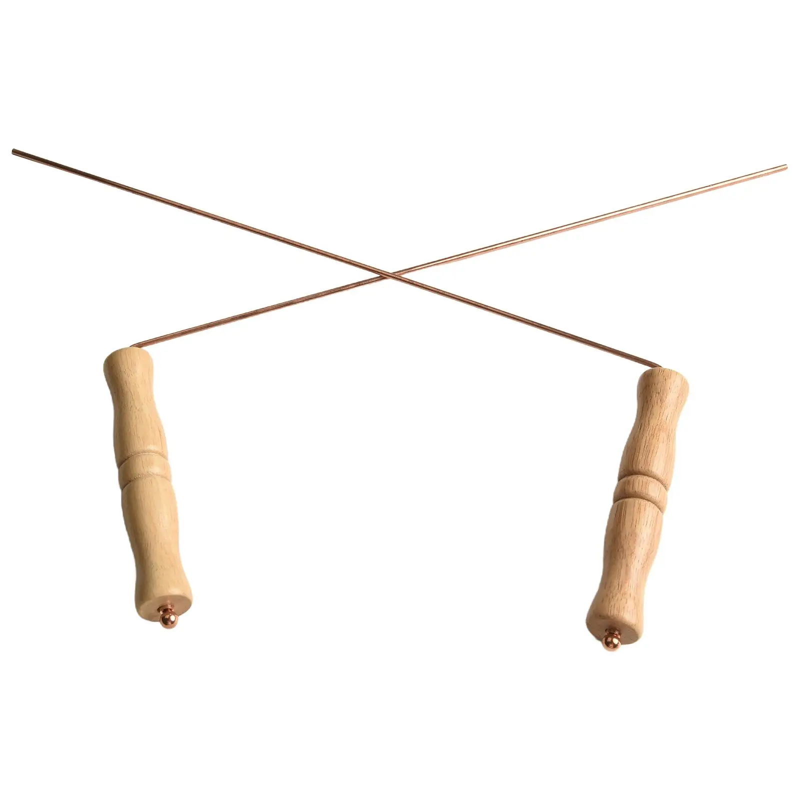 2Pcs 99.9% Pure Copper Dowsing Rods With For Birch Wood Handle Rotary Divination Tools For Water Metal Detection And Locating