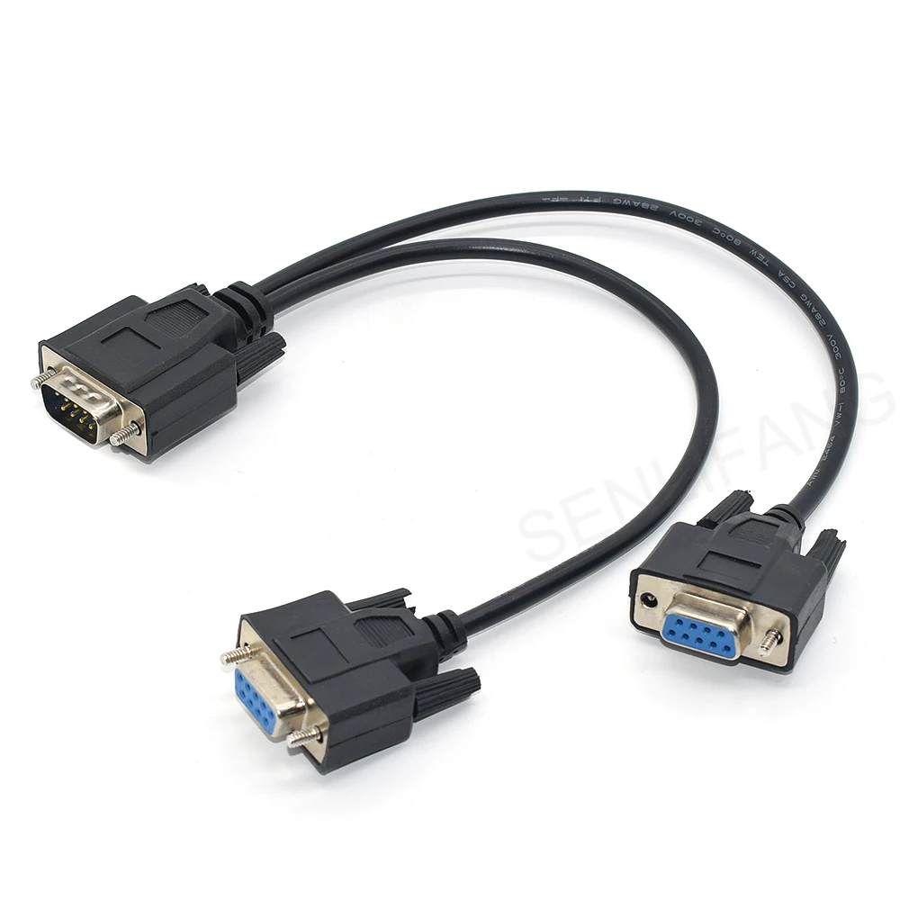 Dla kasa fiskalna wyświetlacz POS szeregowy rozdzielacz kabli bezpośrednio podłączony COM 2 w 1 DB9 9Pin 1 to2 kabel danych RS232 męski na żeński
