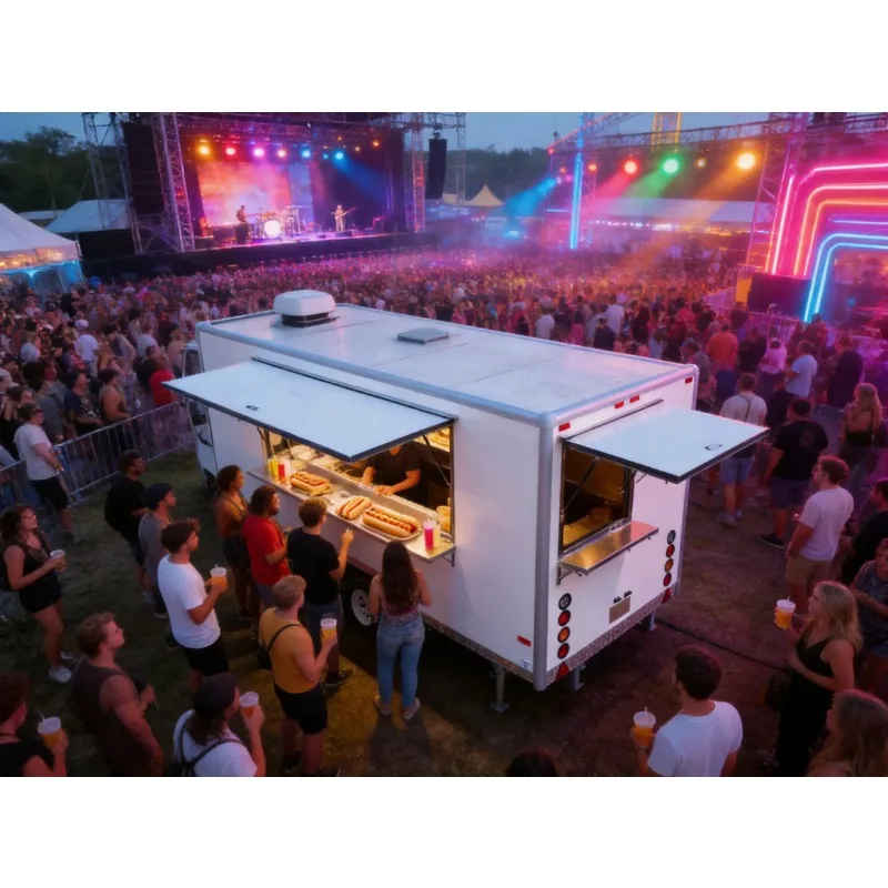 Crispy Fried Chicken Mobile Food Trailer Truck Fully Equipped Kitchen for High Traffic Music Festivals