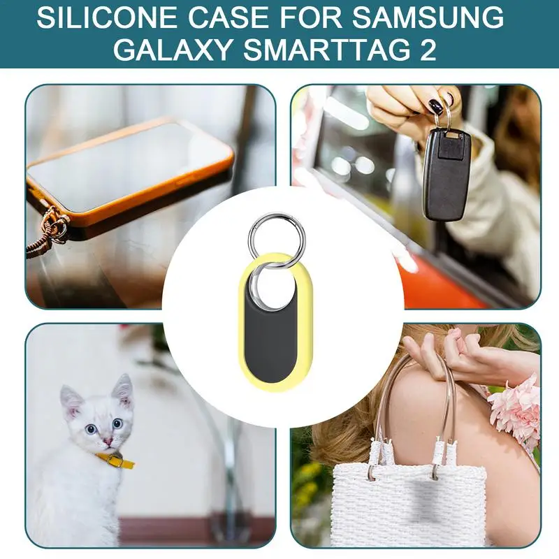 SamsungGalaxy SmartTag 2 silicone Cover Soft Protective Case for glaxySmarttag 2 Antilost case for Smarttag 2 kyechain shell