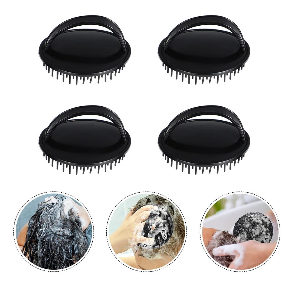 Massage Combs Shampoo Brush Scalp Scrubber Hair Massager Bath Empty Eyelash Boxes Black Plastic Head