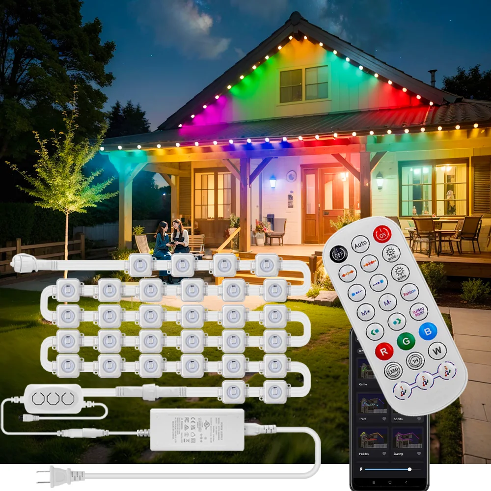 5054 16703IC Smart eaves LED light WIFI Bluetooth RGBIC Dream Color outdoor decorative lights With Alexa Google Home Assistant