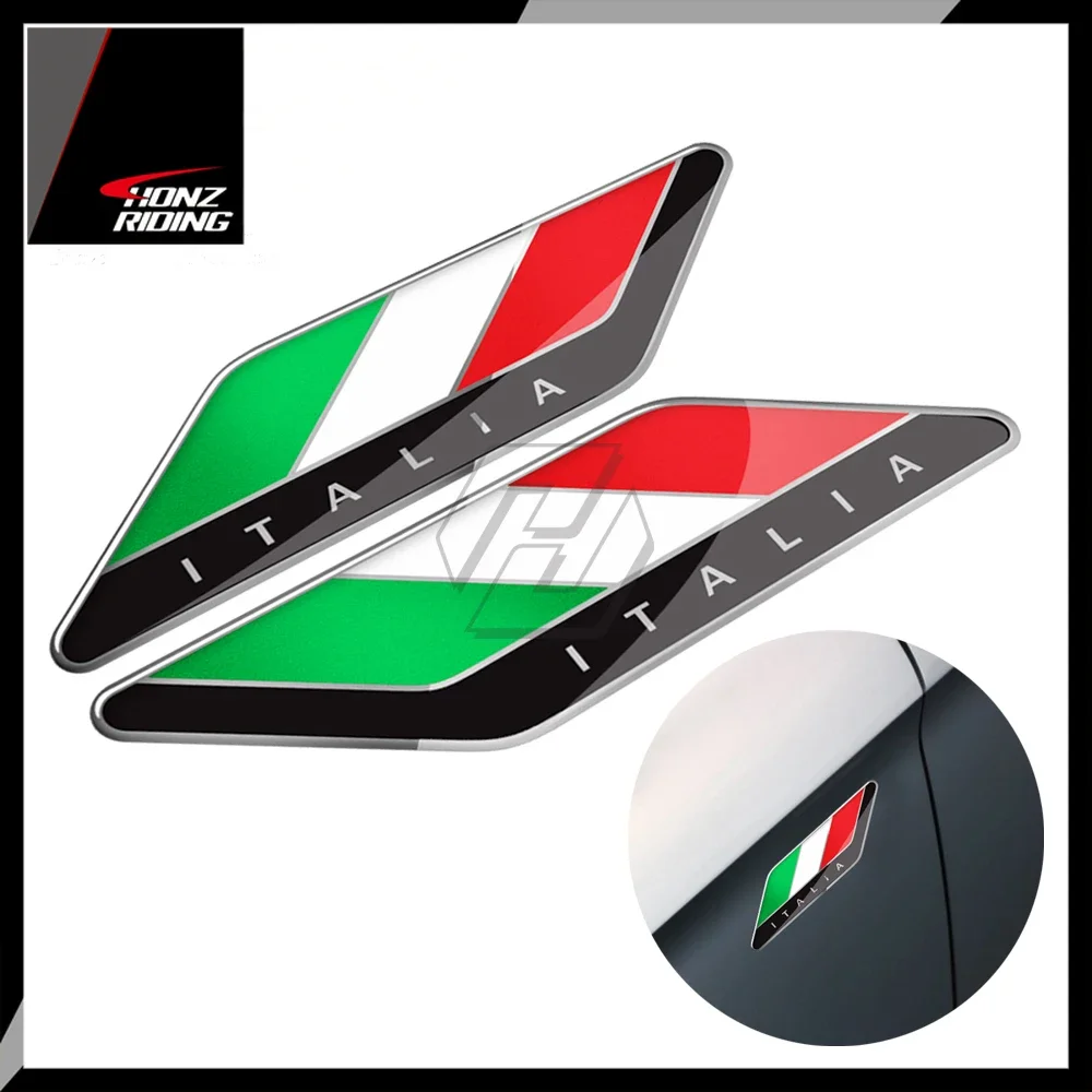 

For Aprilia Ducati Suzuki Yamaha Honda Kawasaki for Car Decals 3D Italy Flag Sticker Italia Decals