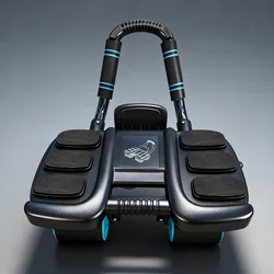 Six Elbow Design Abdominal Wheel Automatic Rebound Ab Roller Anti-Slip Home Gym Fitness Workout Equipment