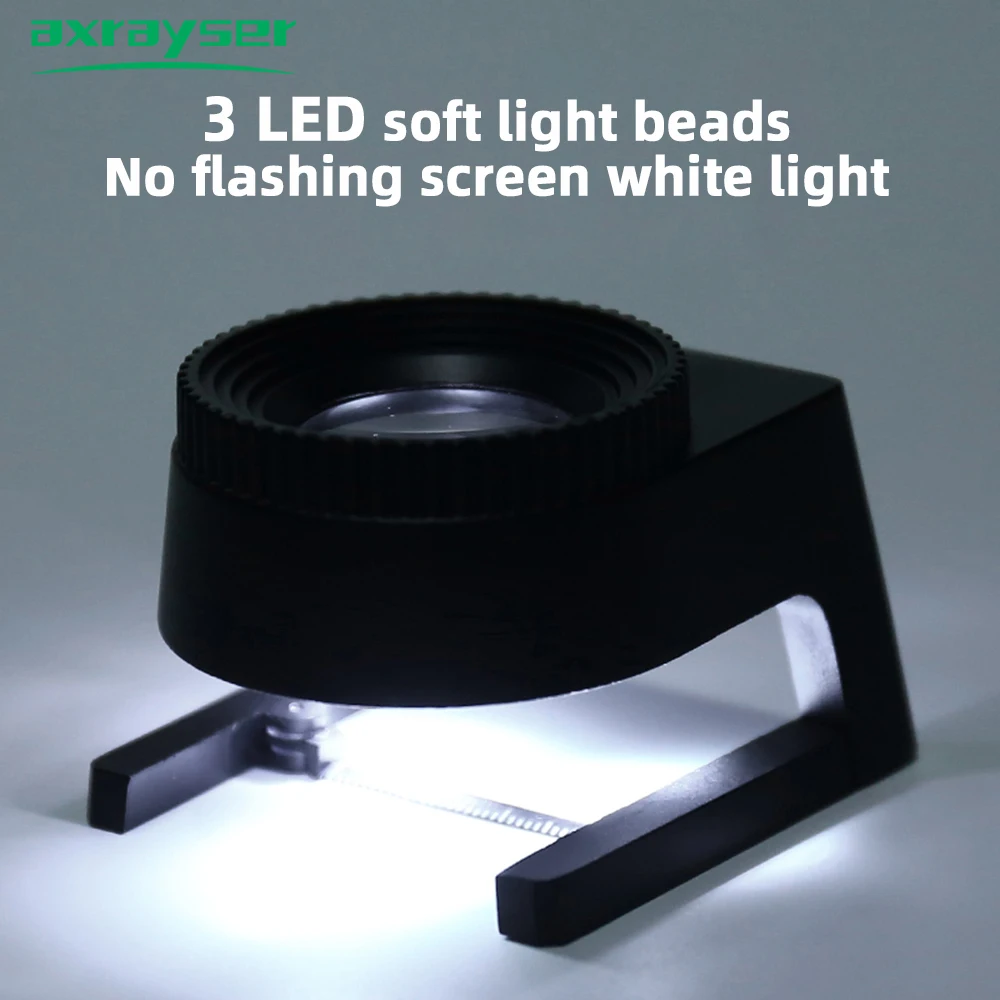 Laser Alignment Magnifier 20x Magnifier with LED Light Graduated Ruler for Observing Laser Spot on Laser Marking Cutting Machine