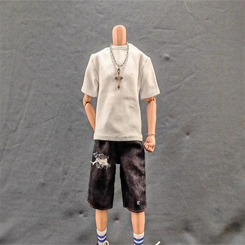 1/6 Scale Male Soldier Clothing Accessories Perforated Denim Shorts Model Fit 12'' Action Figure Body In Stock