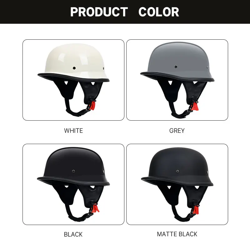 Unisex Motorhelmen Casco Moto Helm Half Gezicht Vintage Retro Duits Scooter Veiligheidsdop Voor Volwassenen