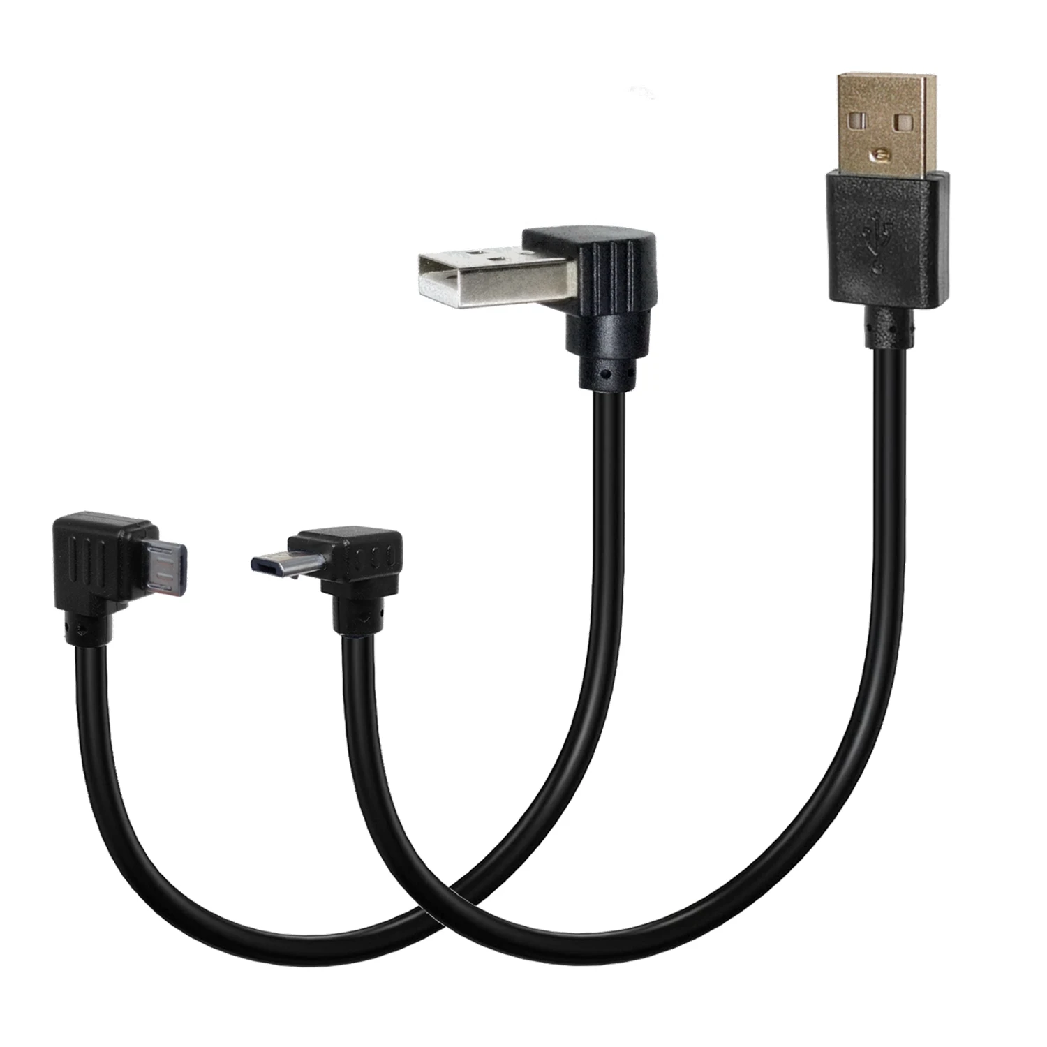 100PCS Micro USB male to male, up, down, left and right data loading cable connectors for tablets at 90 degree angles,25cm-500cm