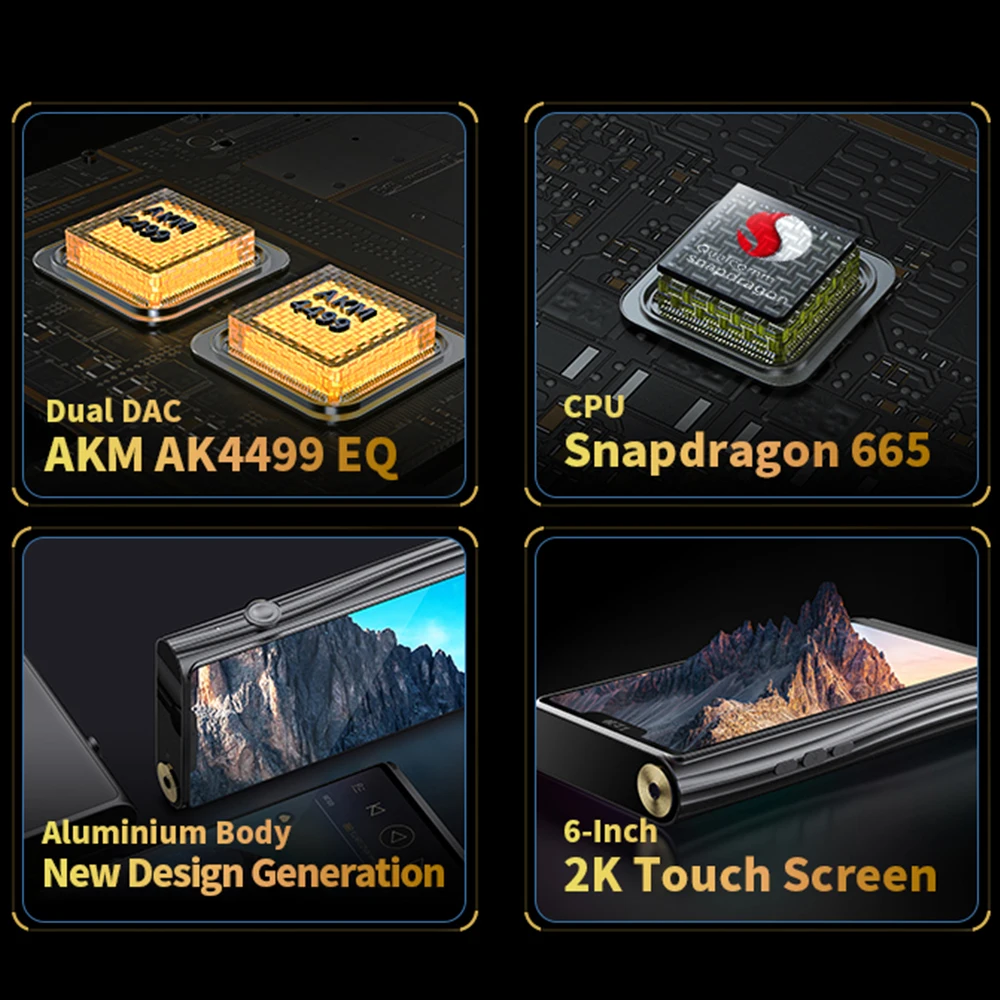 Shanling M9 Android reproductor de música portátil MP3 AMP Dual AKM AK4499EQ DAC Chips Bluetooth 5,0 LDAC DLNA/Airplay DSD512 MQA 16X