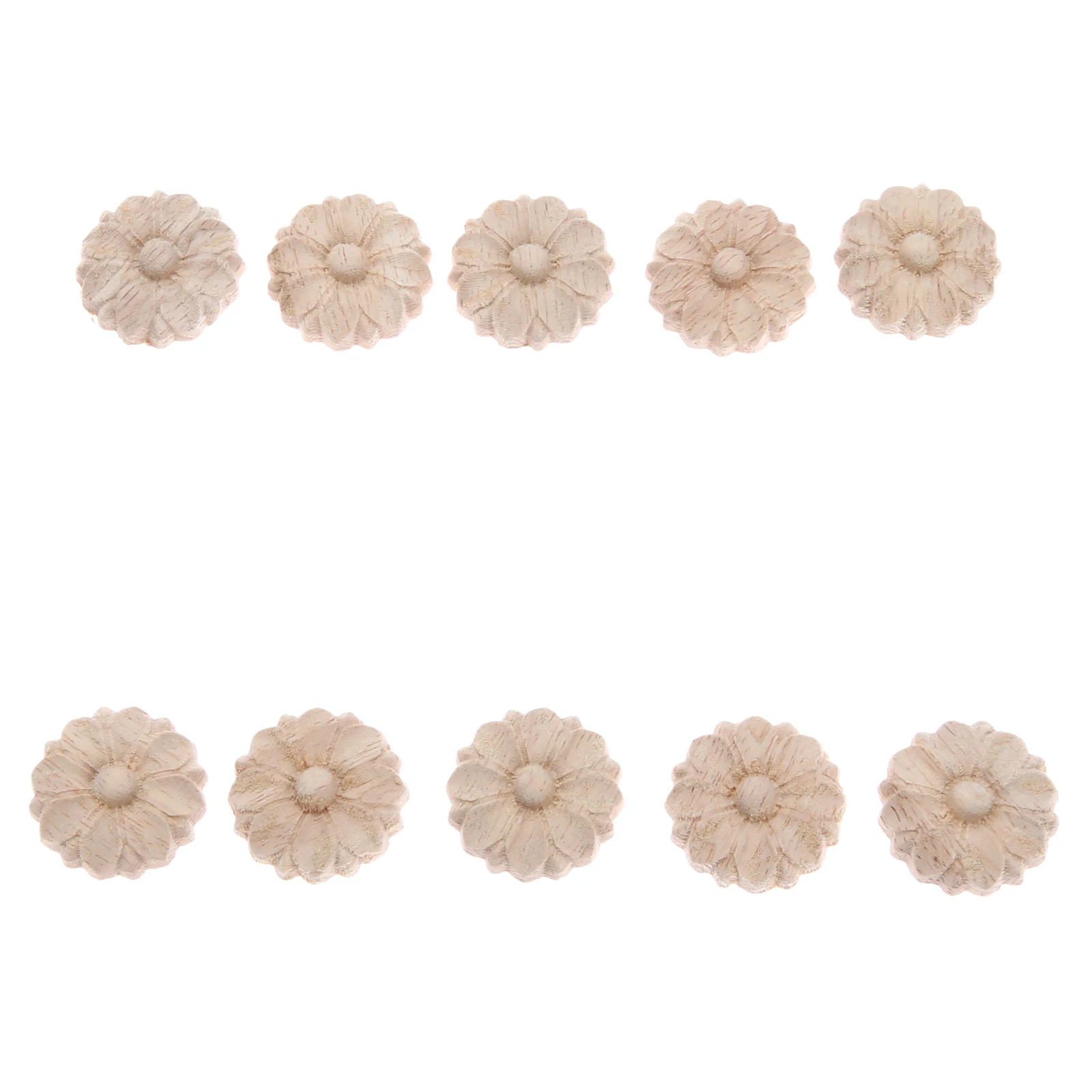 10 قطعة 3 سنتيمتر الخشب منحوتة الزاوية الإطار زين راصعة ملصق مائي زهرة مستديرة نحت الحرفية الشارات للمنزل خزانة باب مضمد السرير ديكور