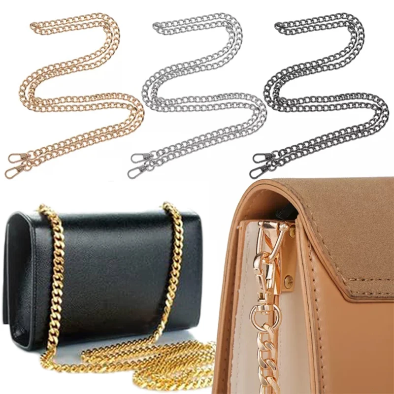 120cm Metal Aluminum Bag Chain Replacement Parts Accessories for Hand-Woven Shoulder Handbag DIY Handmade Detachable Straps