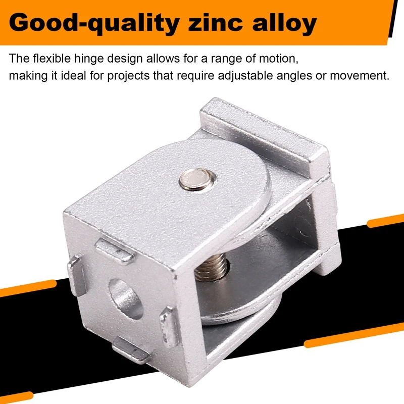 2020 Series Aluminum Extrusion Profile Die-Cast Zinc Alloy  Flexible Pivot Joint Connector For Aluminum Profile 2020