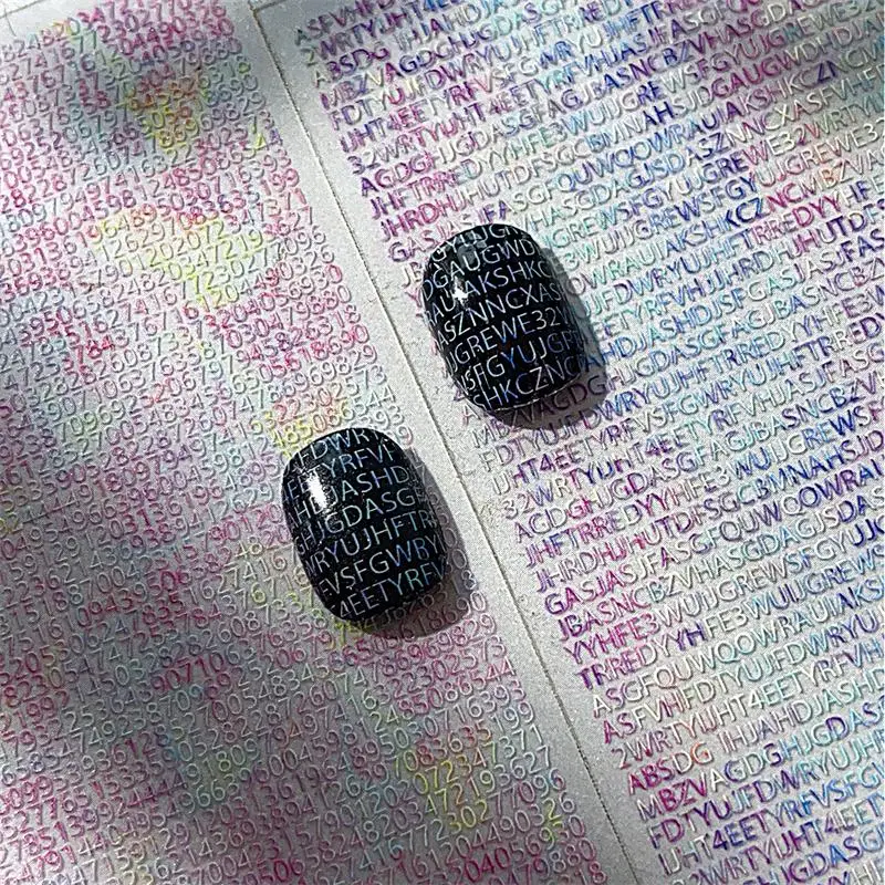 Eenvoudige kleurrijke kleine alfabet nail art sticker Engelse letter zelfklevende stickers DIY nummer manicure slider salon aanbod