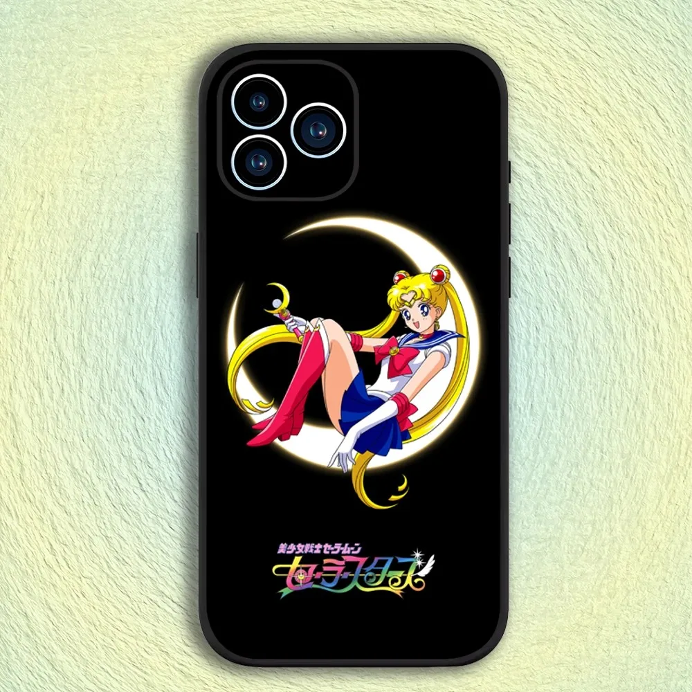 Anime S-Sailor Moons Cute Phone Case For iphone15 14 13 12 11 Pro Max Mini X 7 8 Soft Case