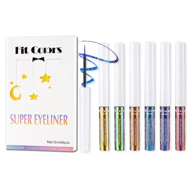 6 Colors Chameleon Liquid Eyeliner Waterproof Long Lasting Pearlescent Glitter Metallic Shiny Eyeshadow Highlight Eye Makeup