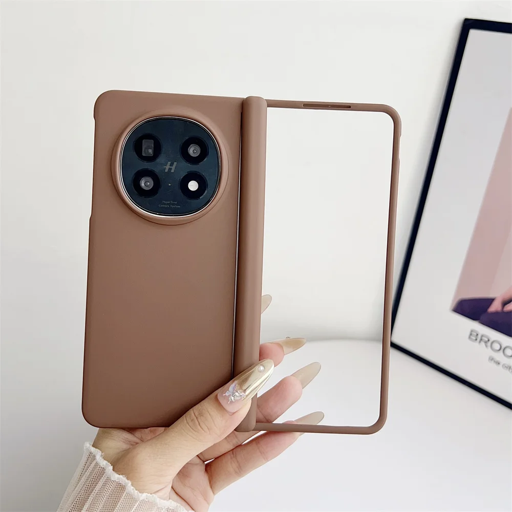 

Solid Color Phone Case For OPPO Find N5 Axis Hinge Protective PC Hard Shell Back Cover