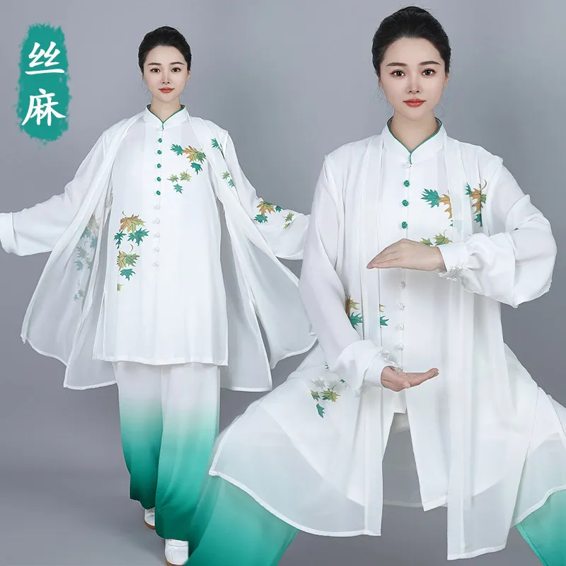 2024 Women Men Unisex Tai Chi Suit Premium Quality Mid-Length Martial Arts Group Competition Performance Costume Training Wear
