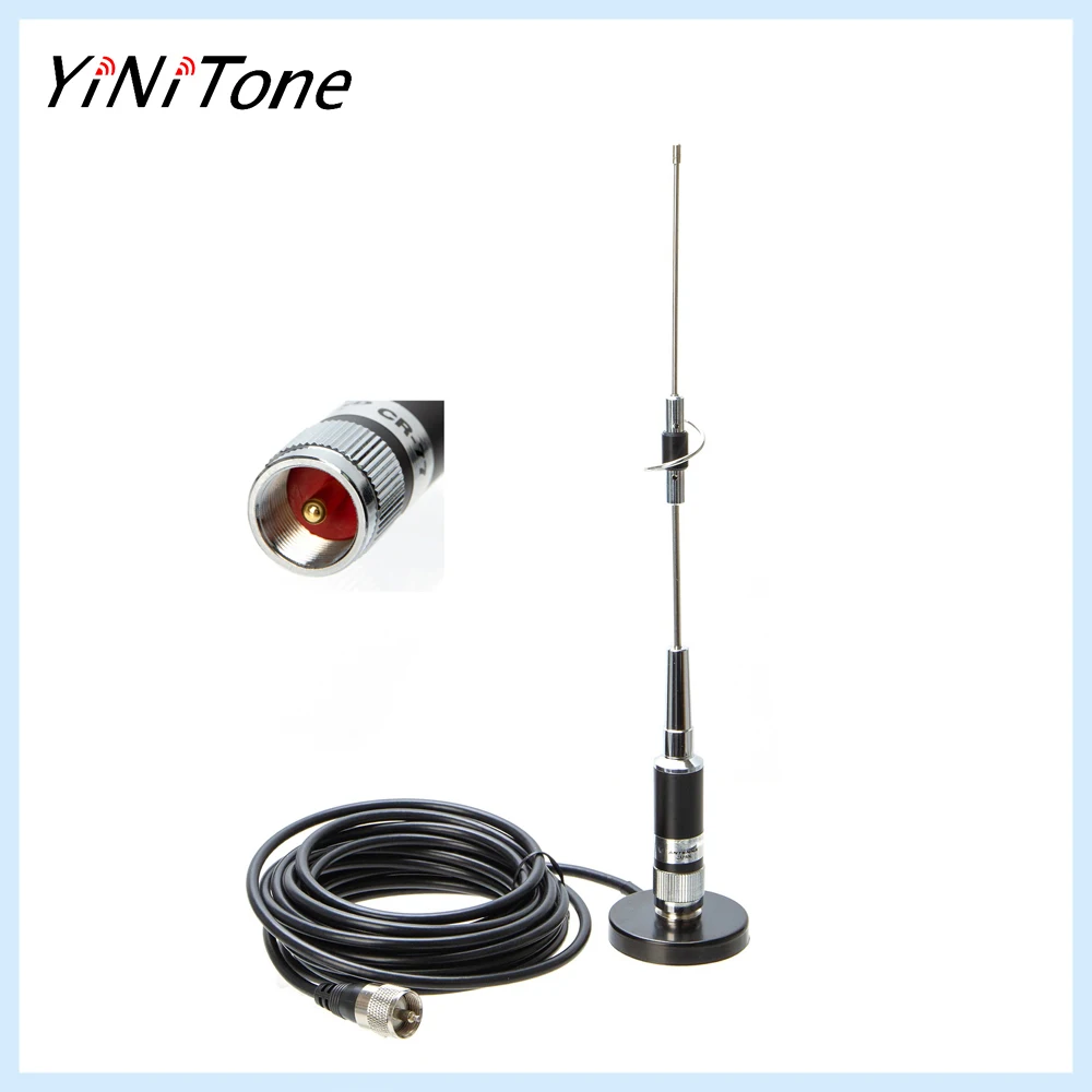 

CR-77 144/430MHz High Gain Mobile Car Radio PL259 Antenna 5M UHF Male Coax Cable MINI Magnetic Mount Base