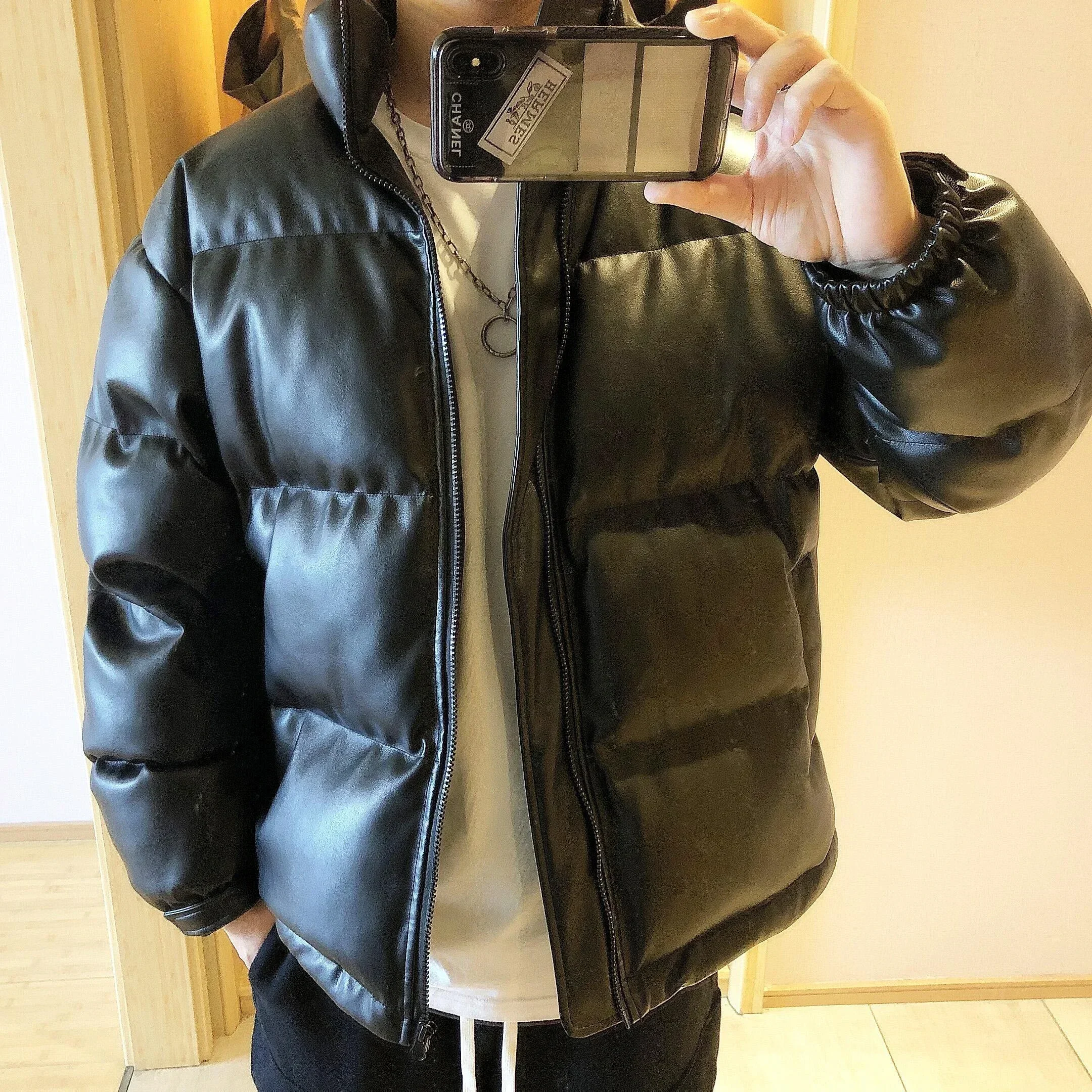 

GELITAYIN Men's Down Jacket Collared Male Padded Coats Y2k Fashion Padding Korea Parkas Winter Models Korean Style Clothing