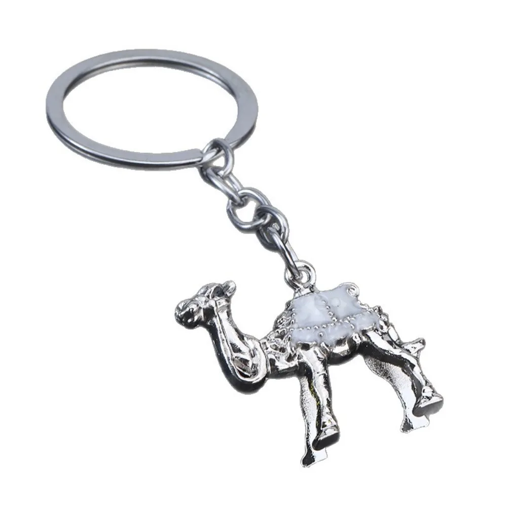 Neuer 3D Wüstenkamel-Schlüsselanhänger Bunter Kristall-Metall-Rucksack Auto-Personalisierung Schlüsselring Schmuck Paar-Accessoires Deko-Geschenke – Detail 6