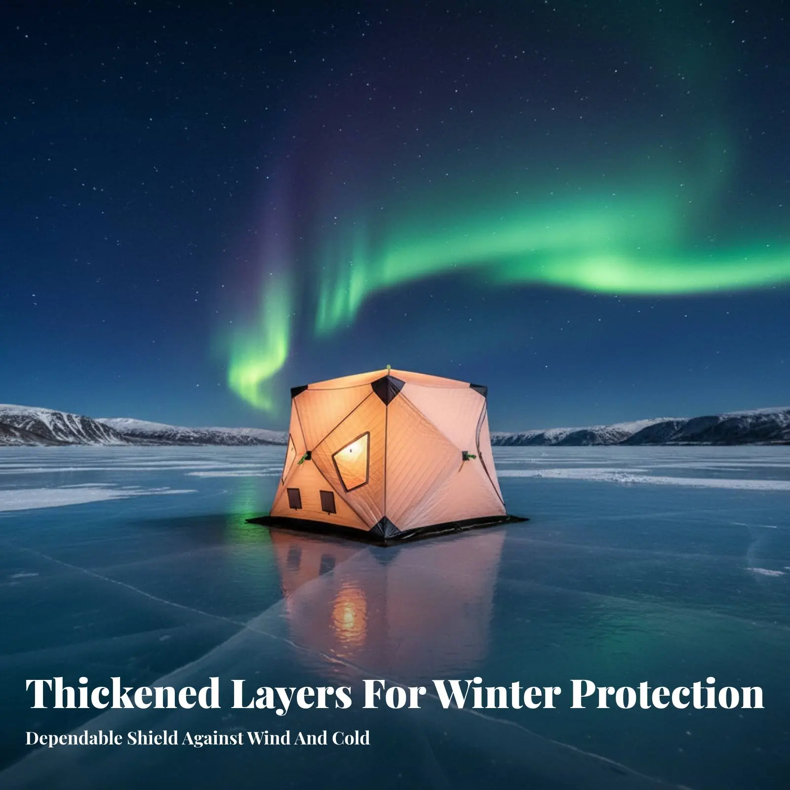 

Ice Fishing Shelter, Insulated Tent, Windproof, Thickened, Outdoor Camping, Winter Use, Portable, Quick Setup, Large Capacity