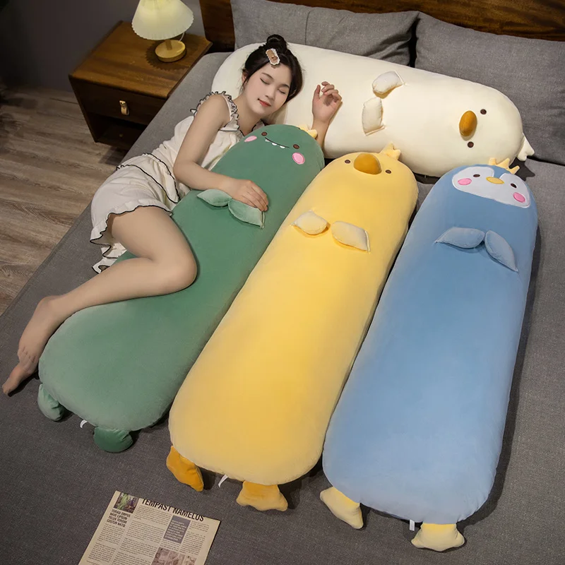 70/90cm Soft Cute Chicken Plush Toys Kawaii Stuffed Kids Children Boys Girls Lovely Penguin Long Pillow for Birthday Gifts