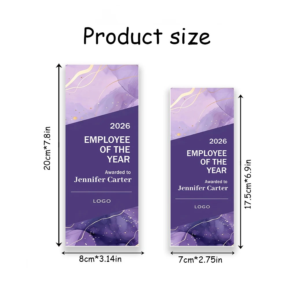 Luxury Custom LogoText Acrylic Trophy Plaque,Marble‑Art Pattern Wood‑Base Award,Corporate Ceremony Employee Appreciation Present