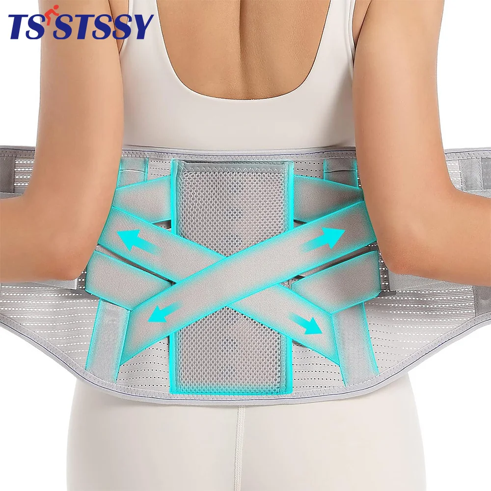 Lumbar Back Support Brace Elastic Double Compression Belt for Lower Back Pain Relief,Scoliosis,Herniated Disc,Sciatica Men Women