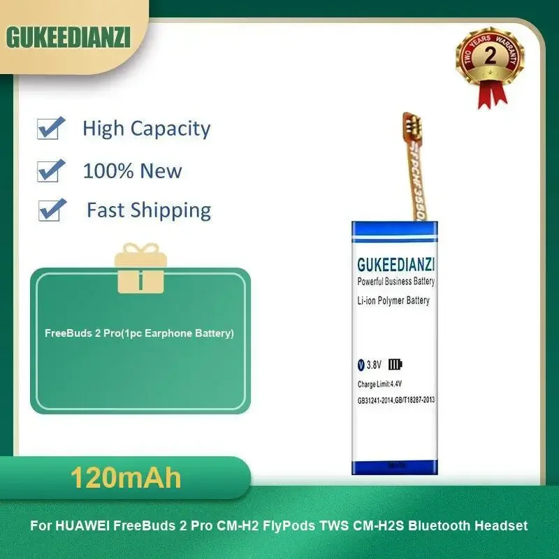 

120mAh FreeBuds 2 Pro(1pc Earphone Battery) Battery For HUAWEI FreeBuds 2 Pro CM-H2 FlyPods TWS CM-H2S Bluetooth Headset