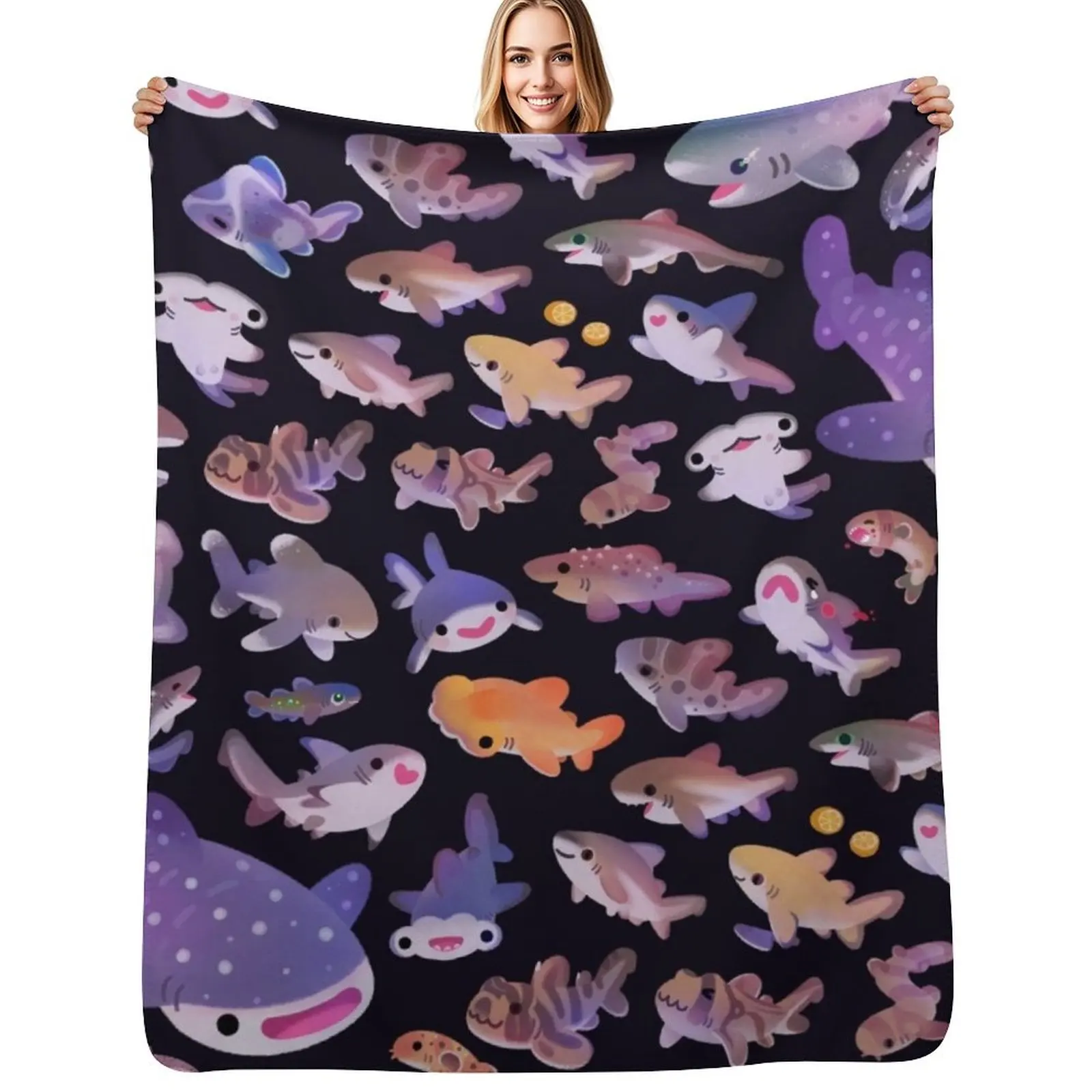 Shark day 2 Throw Blanket Men's Soft Warm Throw Blanket for Couch