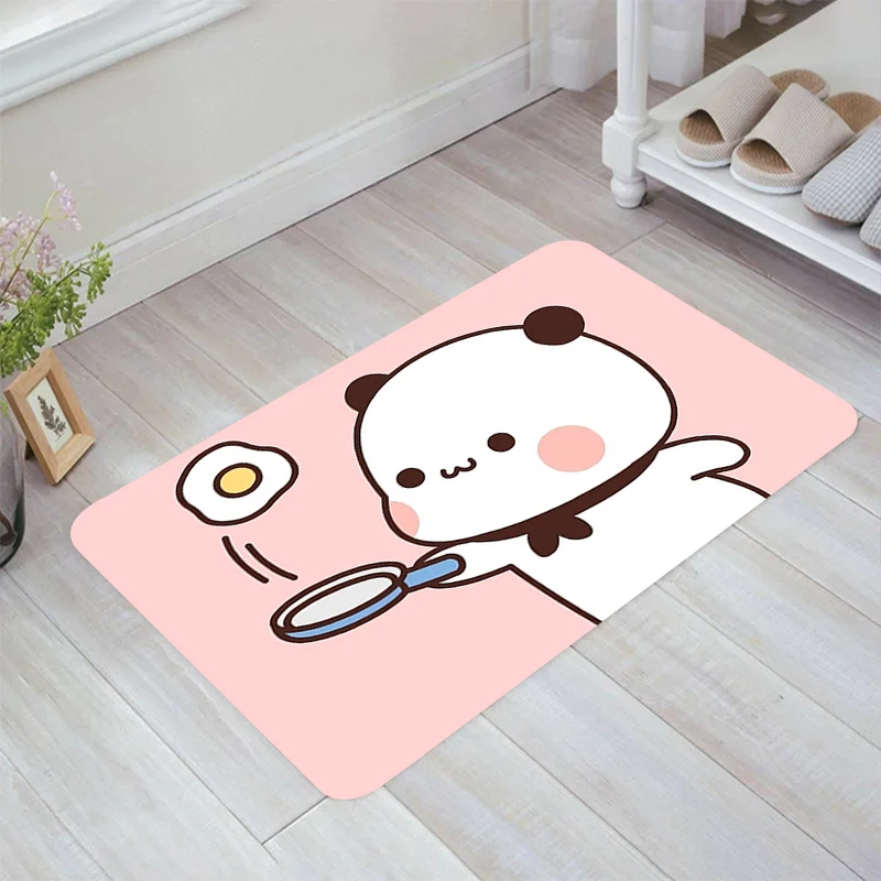 Cute Panda Bubu and Dudu Floor Mat Living Room Home Carpets Kitchen Carpet Rugs Doormat Entrance Door Balcony Foot Rug Mats Bath