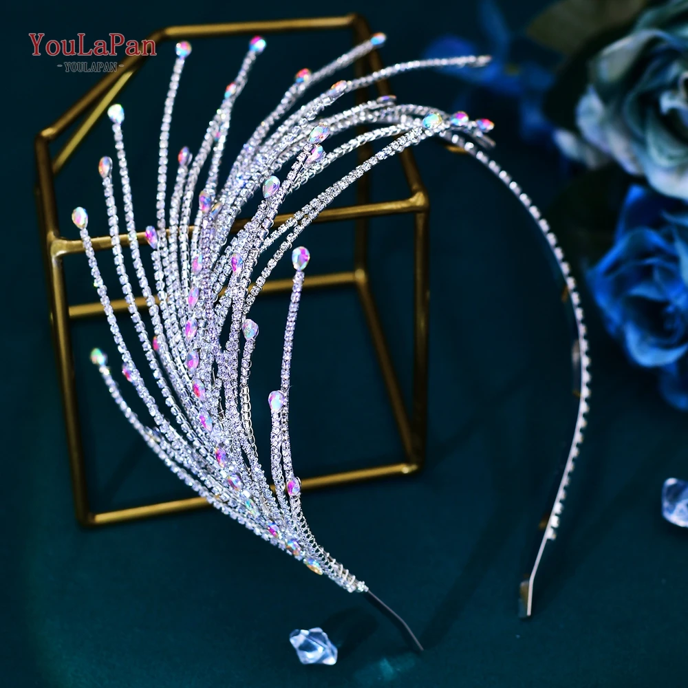 YouLaPan-Diadema de boda con diamantes de imitación para mujer, diadema de cristal hecha a mano, accesorios para el cabello para fiesta, HP628