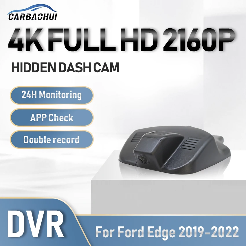 

4K 2160P Car DVR Hidden Dash Cam Camera 24h Parking record UHD Night Vision Driving Video Recorder For Ford Edge 2019-2022