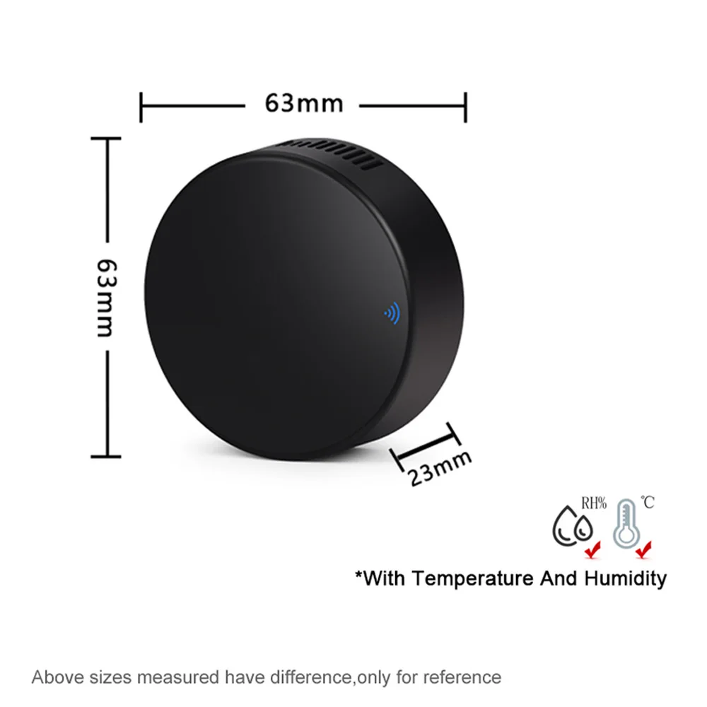 WiFi Smart Mini IR Remote Control Universal with Temperature Humidity Sensor for TV Air Conditioner Works with Alexa/Google Home