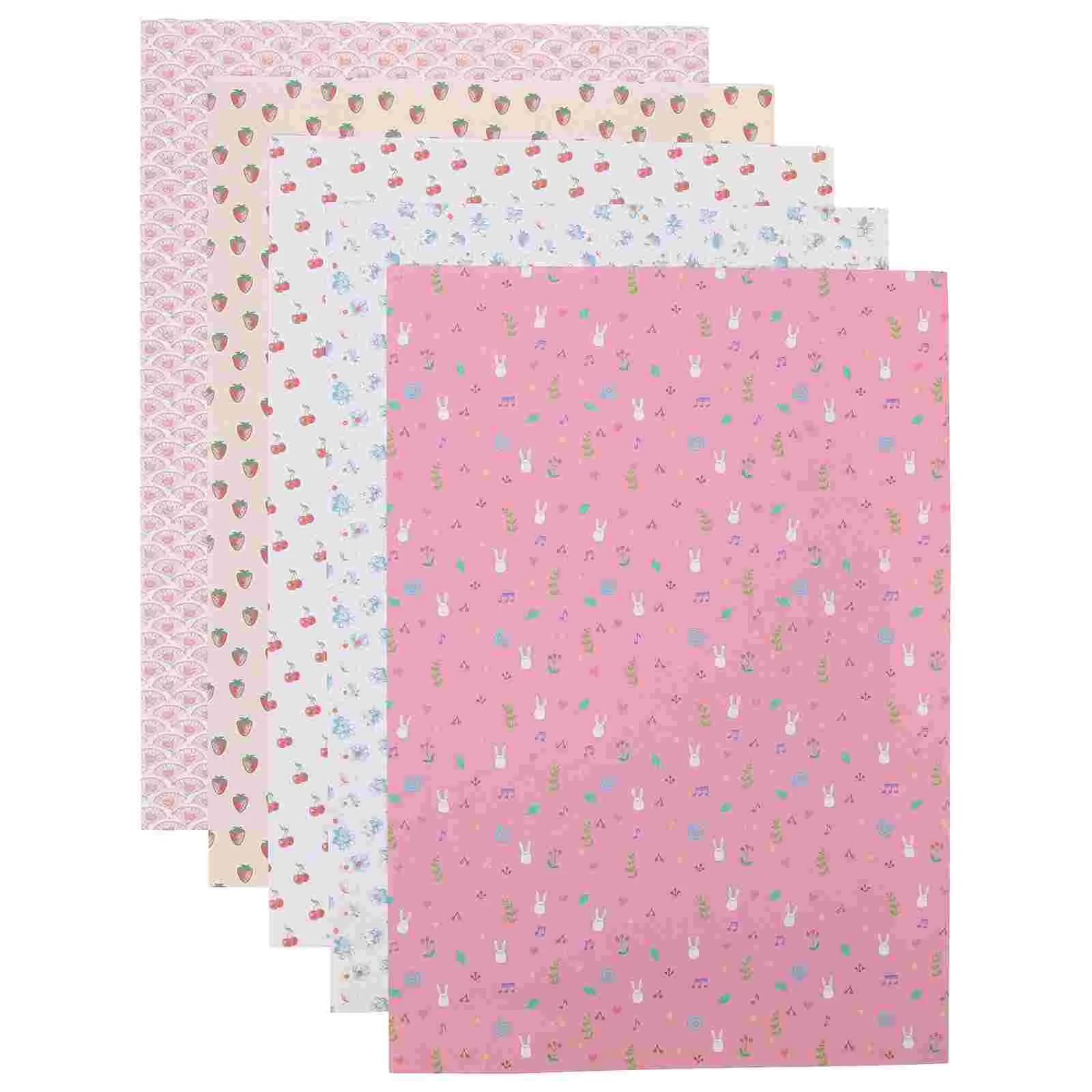 5 Sheets Dollhouse Accessories Chick Bands Decorations Wallpaper Self Made Stickers Peel Mini Adhesive Wallpapers