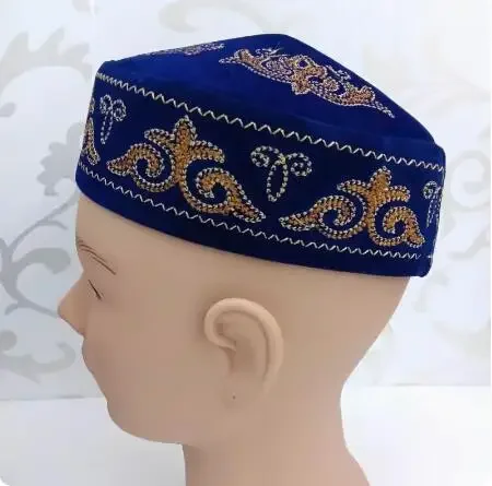 Kazakh Hat Xinjiang Embroidered Hat Uyghur Handmade Cross Embroidered Hat