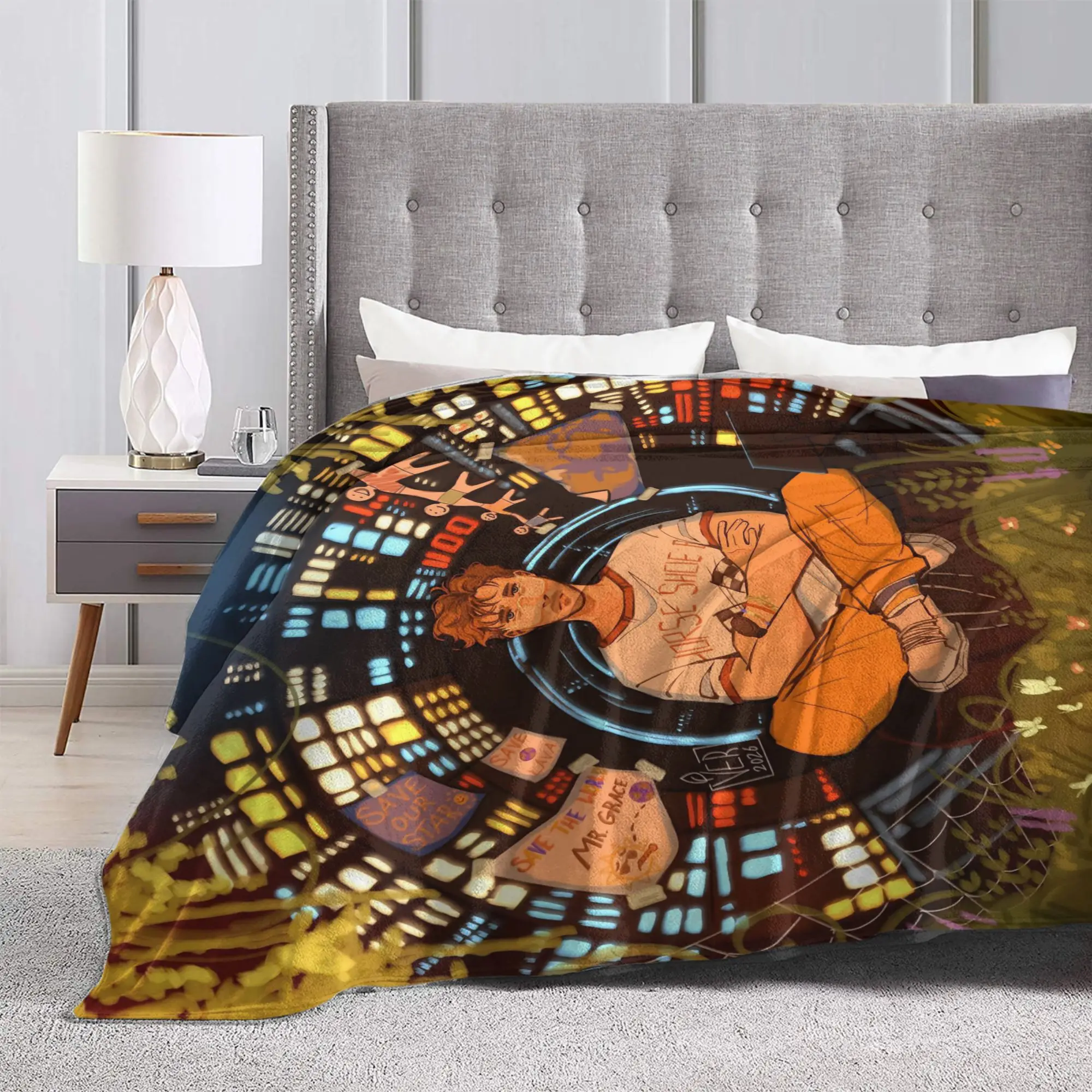 Project Hail Mary Blankets Ryland Grace Rockys Flannel Funny Warm Throw Blankets for Home All Season