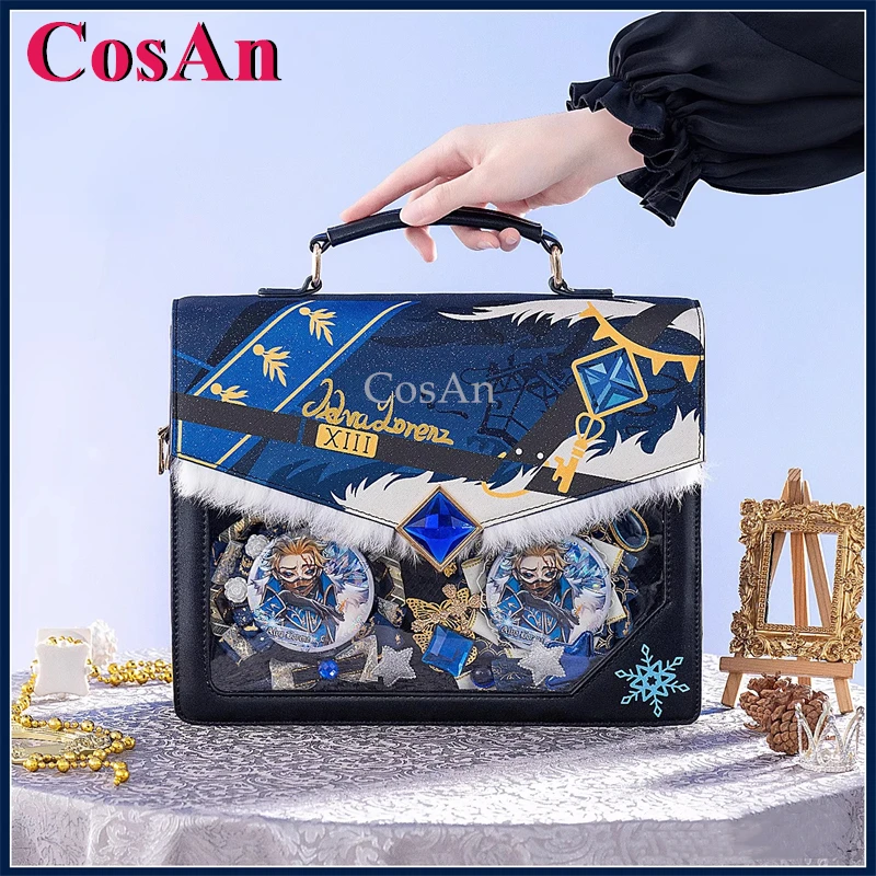 

CosAn Game Identity V Alva Lorenz/Hermit Cosplay Wardenry Theme Impression Pack Preppy Commuter Backpack Messenger Bag Itabag