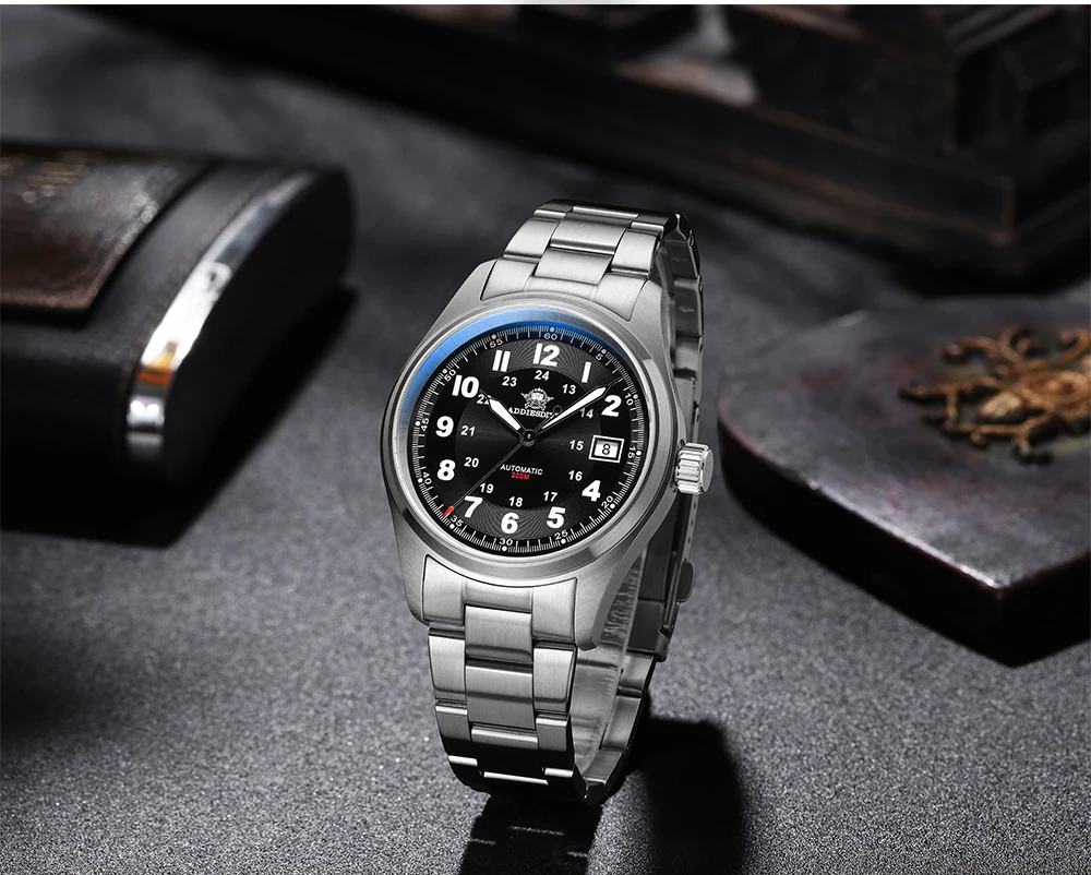 ADDIESDIVE Men Luxury Automatic Mechanical Watch 8215 Movement Sapphire Glass 200M Waterproof Luminous Analog Wristwatches AD2525