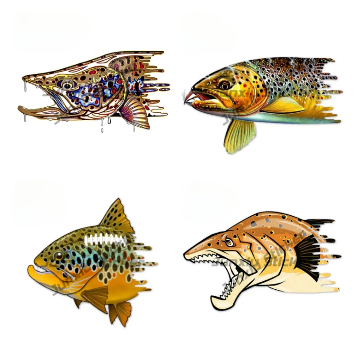 

For Trout Fish Motorcycle Car Stickers Auto Refrigerator Decal Graffiti VAN JDM RV Campervan Waterproof Sticker