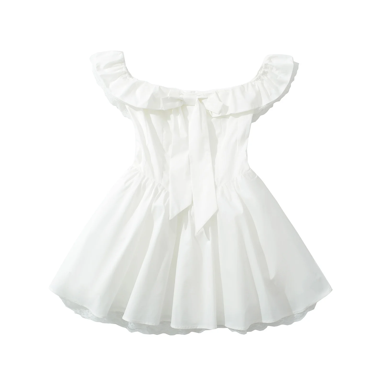 

Korejepo 2025 New Women Clothing European American Style Fashionable Simple Temperament Solid Color Bow One Neck Dresses