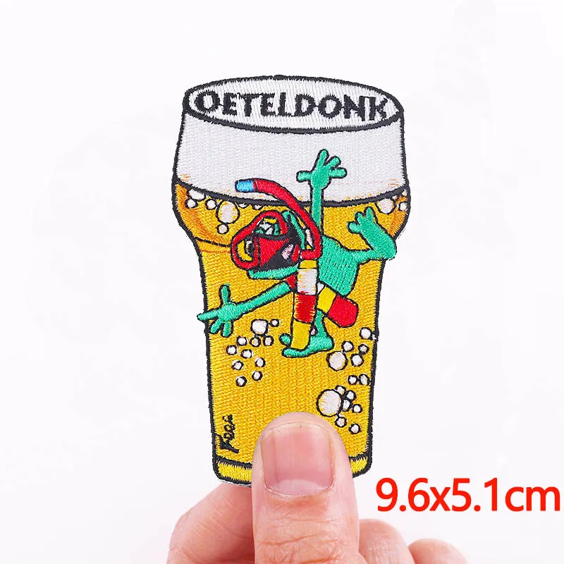 Oeteldonk Emblem Frog Embroidery Patch Cartoon Applique DIY Iron on Patches for Clothing Sticker Carnival for Netherland Emblems